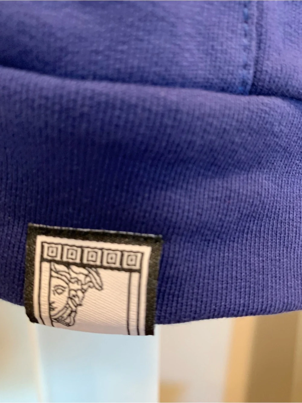 NWT-VERSACE. Sleeveless Hoodie with iconic Medusa   logo Patch in Royal Blue - Picture 2 of 16